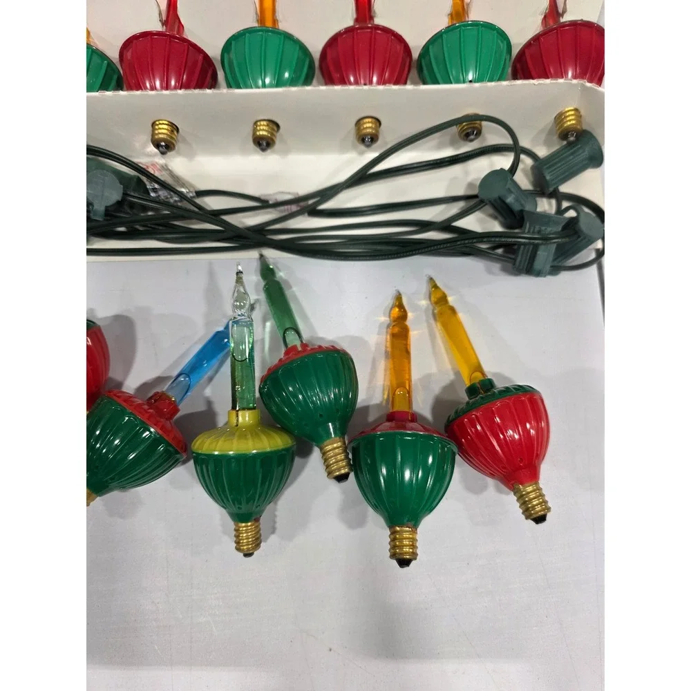 NOMA Expressions 7 Bubble Lite‎ Set Red Green Yellow Candle Christmas Lights +